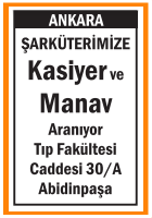 ABİDİNPAŞA ŞARKÜTERİMİZE KASİYER VE MANAV