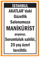 GÜZELLİK SALONUMUZA MANİKÜRİST AKATLAR