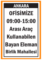 ARAÇ KULLANABİLEN BAYAN ELEMAN