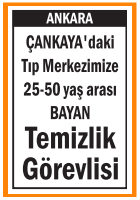 TIP MERKEZİMİZE BAYAN TEMİZLİK GÖREVLİSİ