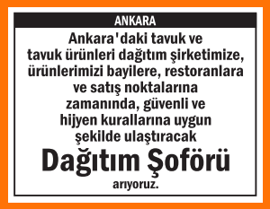 DAĞITIM ŞOFÖRÜ ARIYORUZ