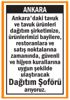 DAĞITIM ŞOFÖRÜ ARIYORUZ