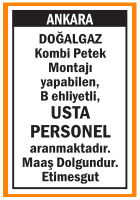 USTA PERSONEL DOĞALGAZ KOMBİ PETEK