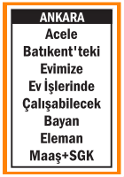 EV İŞLERİNDE ÇALIŞABİLECEK BAYAN