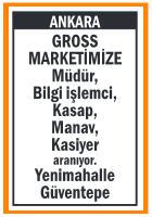 GROSS MARKETİMİZE ELEMANLAR YENİMAHALLE