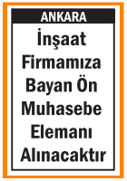 BAYAN ÖN MUHASEBE ELEMANI