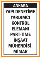 YARDIMCI KONTROL ELEMANI MÜHENDİS MİMAR