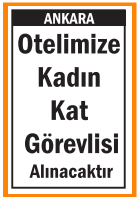 OTELİMİZE KADIN KAT GÖREVLİSİ