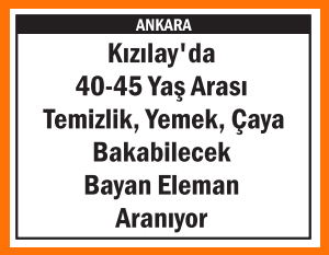 TEMİZLİK YEMEK ÇAYA BAYAN KIZILAY