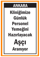 PERSONEL YEMEĞİNİ HAZIRLAYACAK AŞÇI