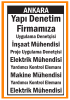 YAPI DENETİM FİRMAMIZA PERSONELLER ANKARA