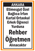 ERKEK ÖĞRENCİ YURDUNA REHBER ÖĞRETMEN ERKEK ÖĞRENCİ YURDUNA REHBER ÖĞRETMEN