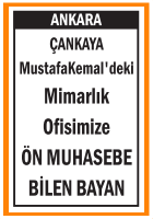 ÖN MUHASEBE BİLEN BAYAN ÇANKAYA