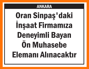 BAYAN ÖN MUHASEBE ELEMANI ORAN