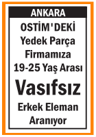 VASIFSIZ ERKEK ELEMAN OSTİM