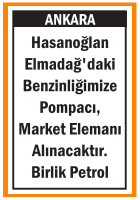 BENZİNLİĞİMİZE POMPACI VE MARKET ELEMANI