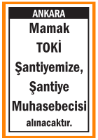 ŞANTİYE MUHASEBECİSİ MAMAK TOKİ