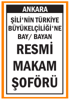 RESMİ MAKAM ŞOFÖRÜ ŞİLİ TÜRKİYE BÜYÜKELÇİLİĞİ