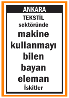 TEKSTİL SEKTÖRÜNE MAKİNE KULLANABİLEN BAYAN İSKİTLER