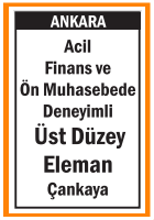 FİNANS ÖN MUHASEBEDE DENEYİMLİ ELEMAN