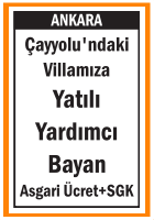 VİLLAMIZA YATILI YARDIMCI BAYAN