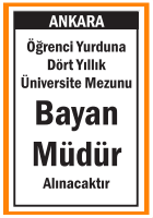 ÖĞRENCİ YURDUNA BAYAN MÜDÜR