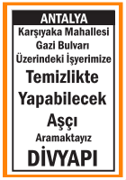 TEMİZLİKTE YAPABİLECEK AŞÇI DİVYAPI ANTALYA