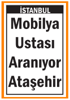 ATAŞEHİR MOBİLYA USTASI ARANIYOR