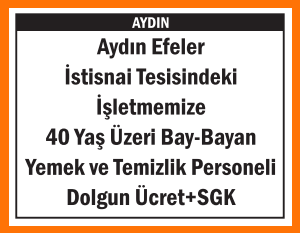 YEMEK VE TEMİZLİK PERSONELİ AYDIN EFELER
