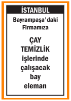 ÇAY TEMİZLİK BAY ELEMAN