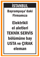 TEKNİK SERVİS USTA VE ÇIRAK