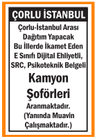 KAMYON ŞOFÖRLERİ ÇORLU İSTANBUL