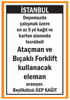 ATAÇMAN BIÇAKLI FORKLİFT KULLANAN ELEMAN