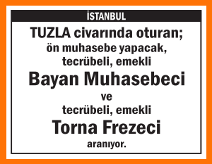EMEKLİ BAYAN MUHASEBECİ TUZLA
