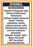 BURGERMEK'E ELEMANLAR ARANIYOR
