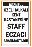 HASTANEMİZE STAFF ECZACI ARANMAKTADIR