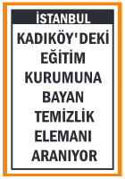 BAYAN TEMİZLİK ELEMANI KADIKÖY