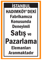 SATIŞ VE PAZARLAMA ELEMANLARI HADIMKÖY