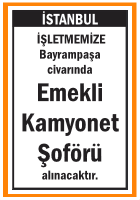 EMEKLİ KAMYONET ŞOFÖRÜ BAYRAMPAŞA