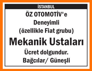 FİAT GRUBU MEKANİK USTALARI BAĞCILAR GÜNEŞLİ
