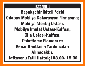 ODABAŞ MOBİLYA DEKORASYON FİRMASINA PERSONELLER
