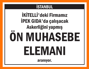ÖN MUHASEBE ELEMANI ARANIYOR İKİTELLİ