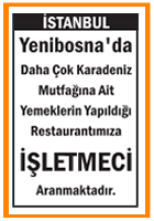 RESTAURANTIMIZA İŞLETMECİ YENİBOSNA