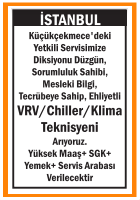 VRV CHİLLER KLİMA TEKNİSYENİ KÜÇÜKÇEKMECE