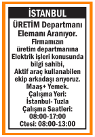 İSTANBUL TUZLA ÜRETİM DEPARTMANI ELEMANI