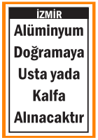 İZMİR ALÜMİNYUM DOĞRAMA USTA KALFA