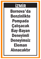 POMPADA ÇALIŞACAK ELEMAN BORNOVA