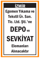 DEPO VE SEVKİYAT ELEMANLARI İZMİR