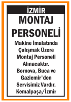 KEMALPAŞA İZMİR MONTAJ PERSONELİ