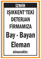 DETERJAN FİRMAMIZA BAY BAYAN IŞIKKENT